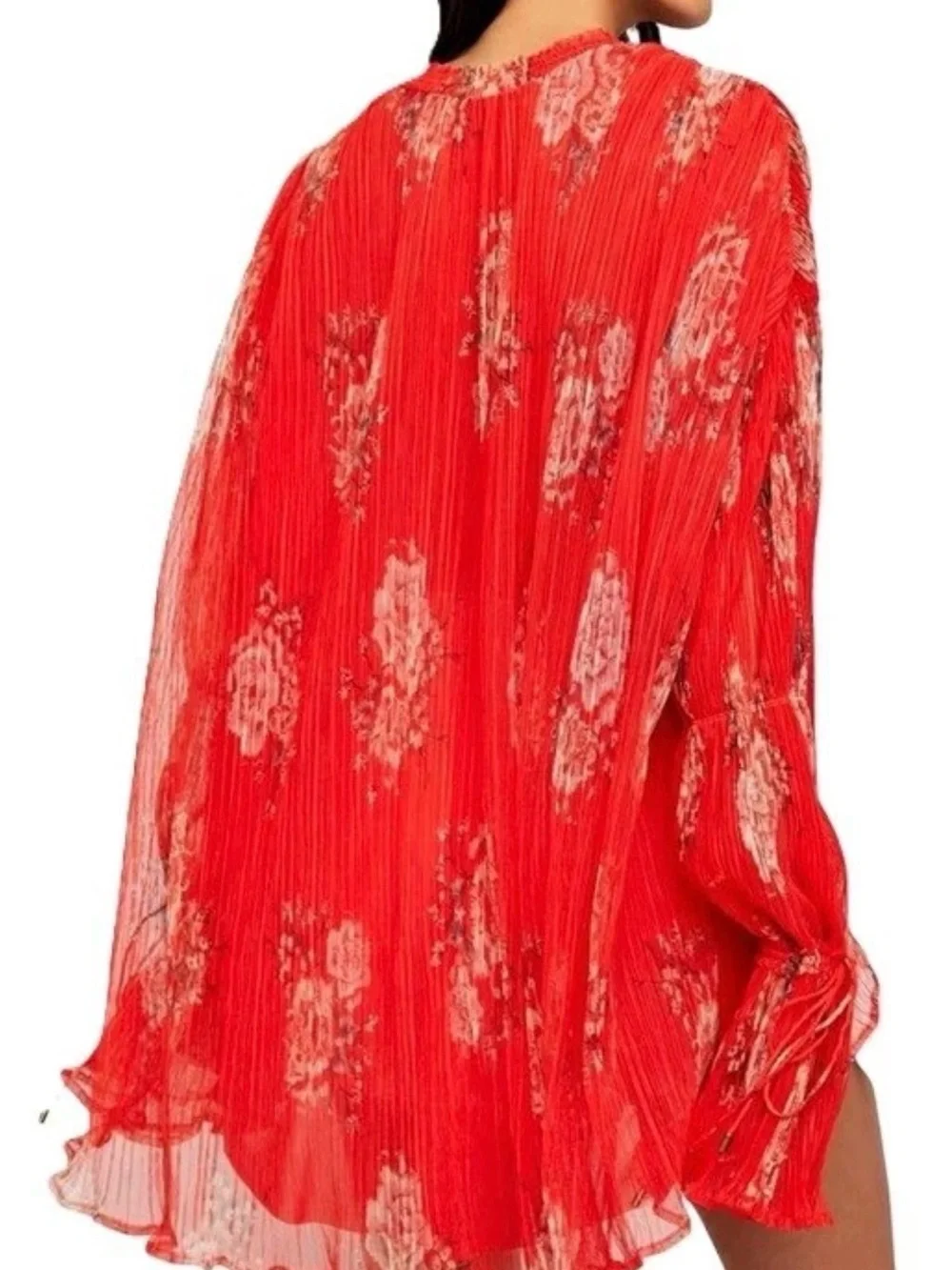 Free People Dahlia Bell Sleeve Printed Tunic S